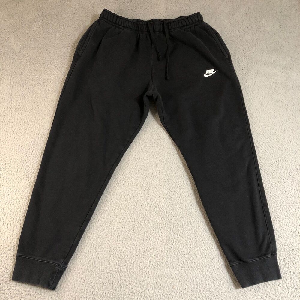 Nike Pants Men Large Black Basketball Joggers Sweatpants Tapered Running Logo